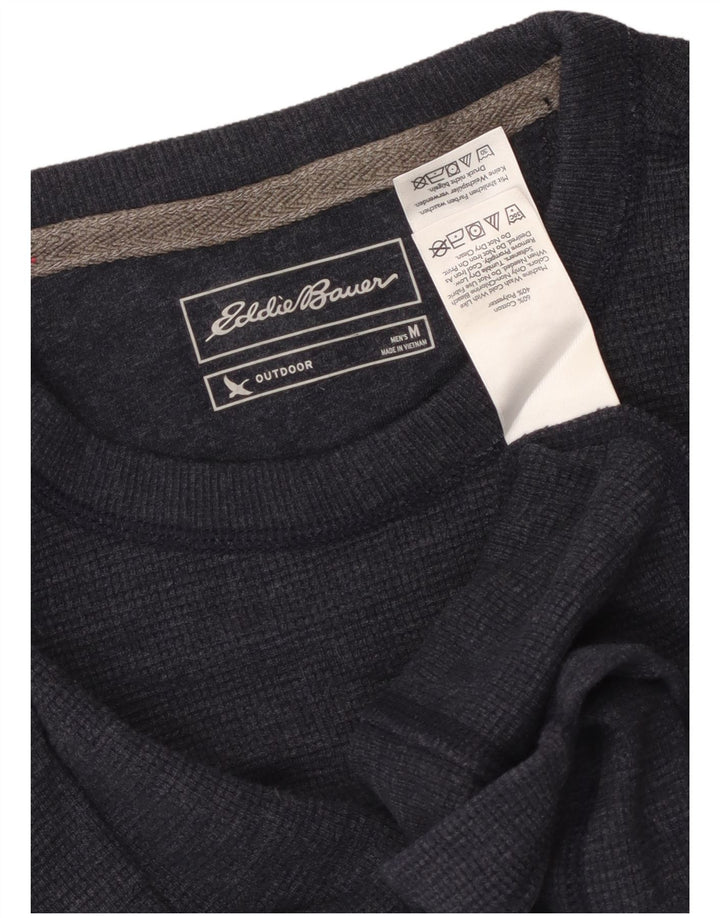 EDDIE BAUER Top masculino de manga comprida de algodão azul marinho médio