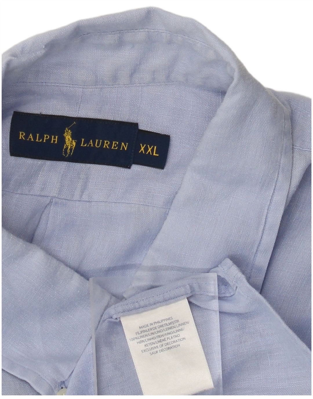 Camisa masculina RALPH LAUREN 2XL linho azul