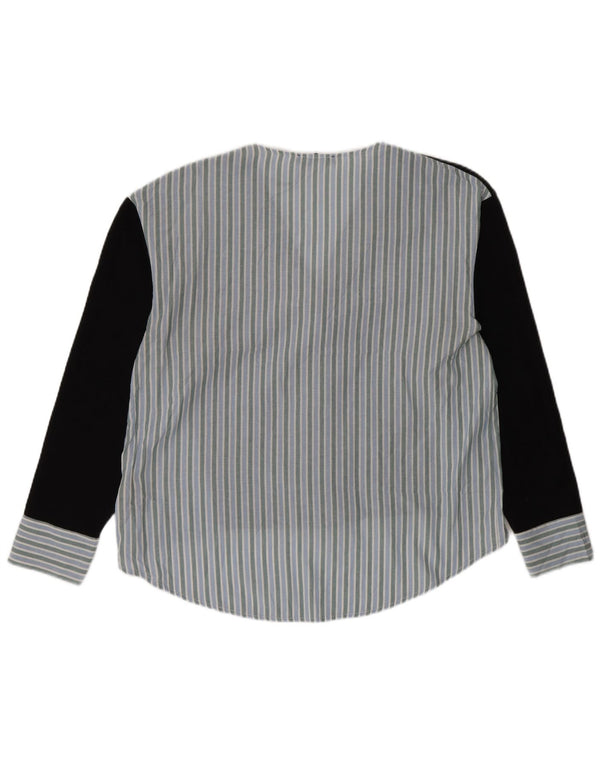 Blusa feminina Zara UK 14 algodão listrado preto médio