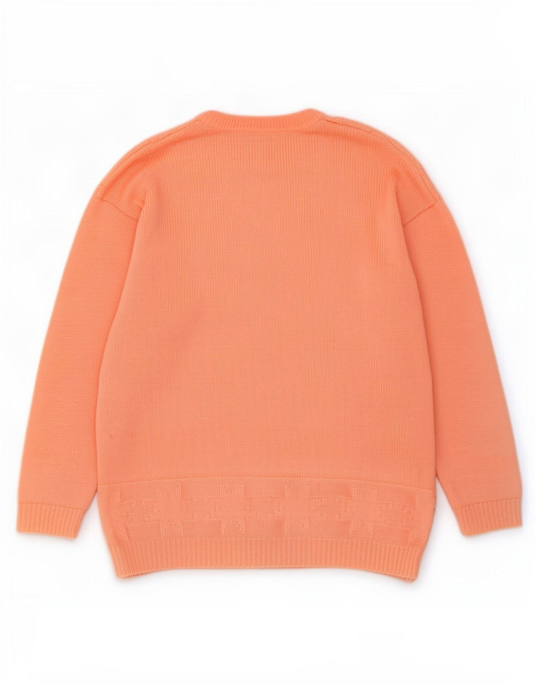 Suéter feminino vintage com gola redonda UK 14 grande laranja
