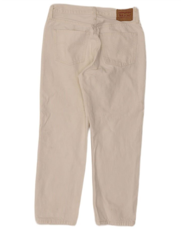 Calça jeans feminina Levi's Tapered W28 L26 algodão branco