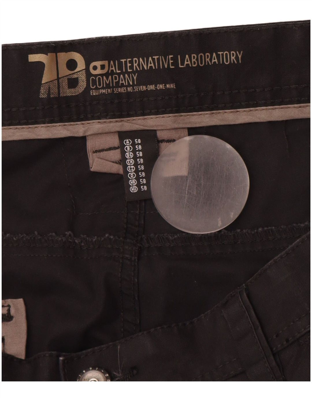 ANGELO LITRICO Bermuda cargo masculina EU 58 4XL W42 algodão preto