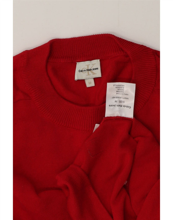 Suéter masculino Calvin Klein Jeans com gola redonda, algodão vermelho médio