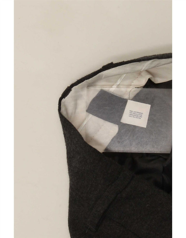 Calça feminina Gap com perna larga US 4 pequena W30 L32 lã cinza
