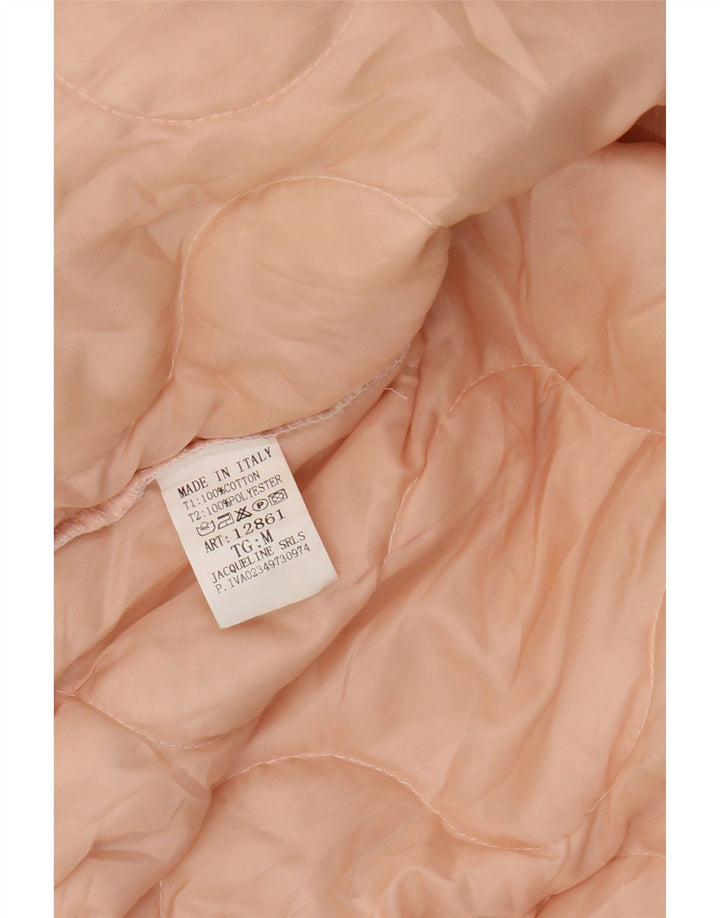 Jaqueta bomber feminina vintage acolchoada de grandes dimensões Reino Unido 14 médio rosa paisley