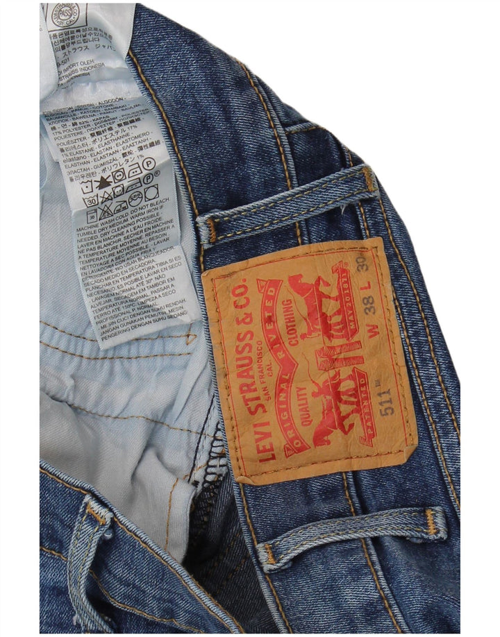 Calça Jeans Levis 511 Slim Masculina W38 L30 Azul Algodão