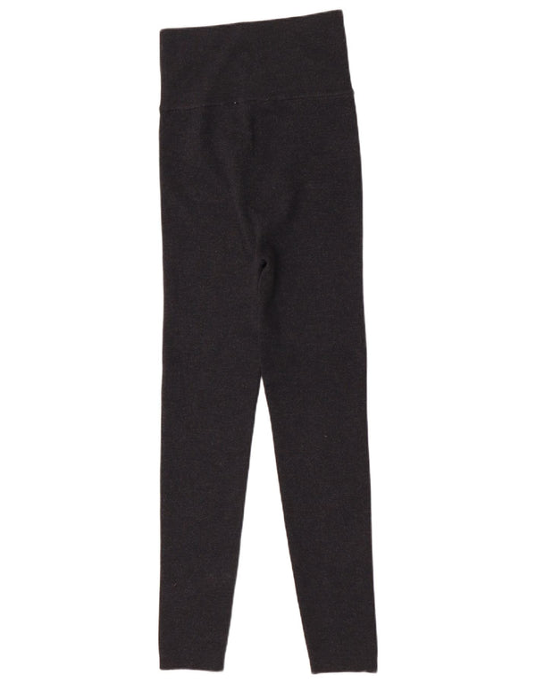 Zara Womens High Waist Leggings UK 14 Large Grey Wool