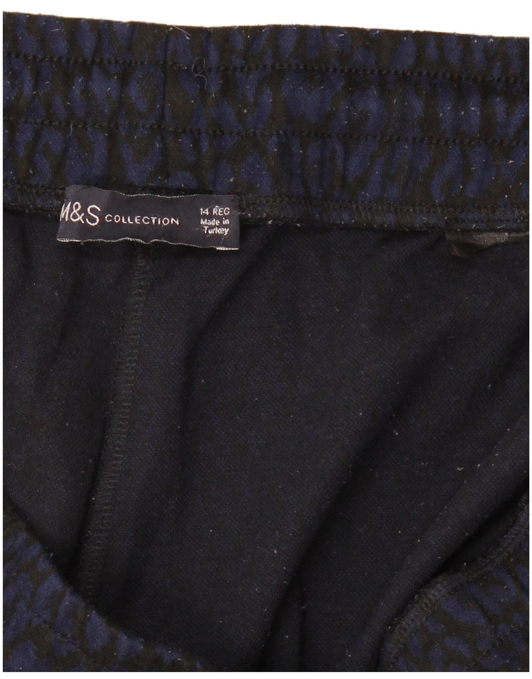 Calça esportiva feminina Marks & Spencer XL azul marinho com estampa animal