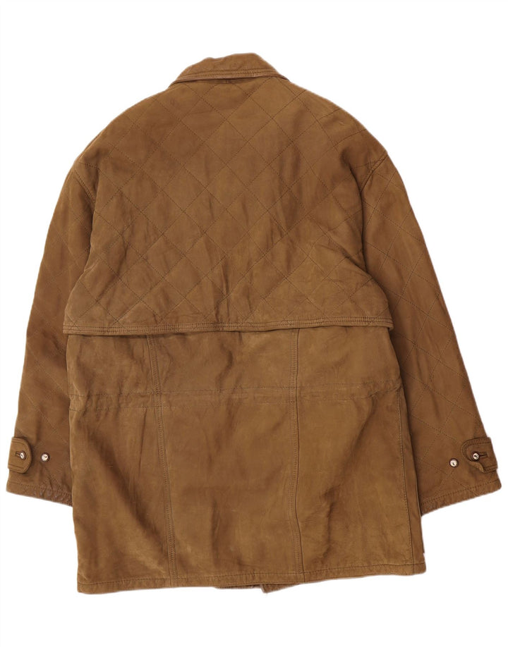 Casaco de couro masculino Martin Eden IT 50 grande couro cáqui