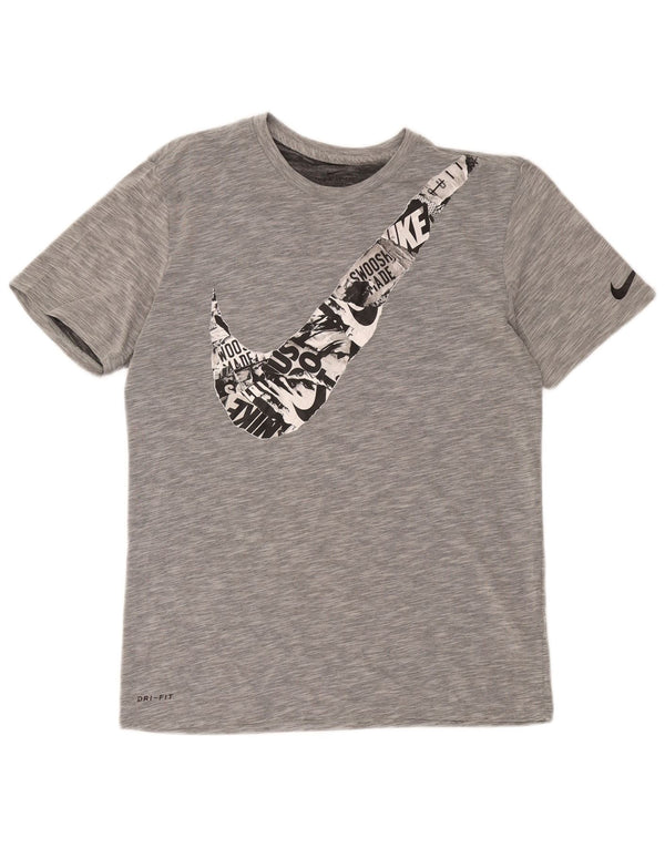 Camiseta Nike Masculina Dri Fit Graphic Top Cinza Médio Algodão