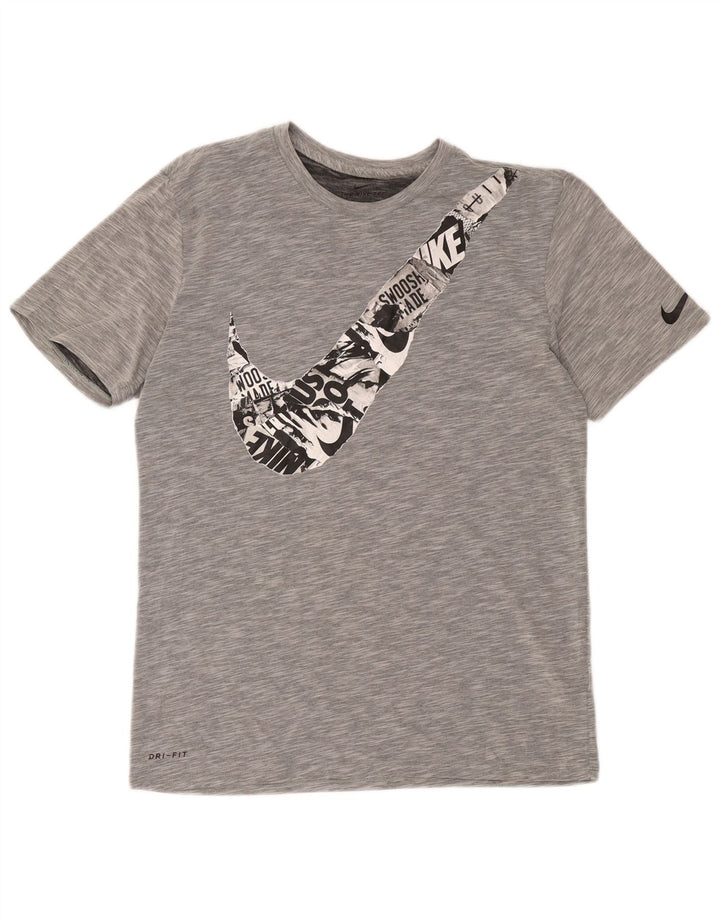 Camiseta Nike Masculina Dri Fit Graphic Top Cinza Médio Algodão