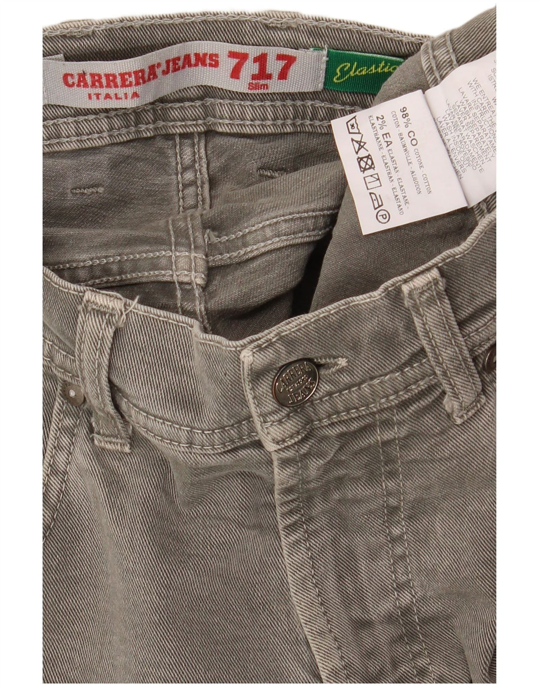 CARRERA Masculino 717 Slim Jeans IT 48 Médio W33 L32 Algodão Cinza