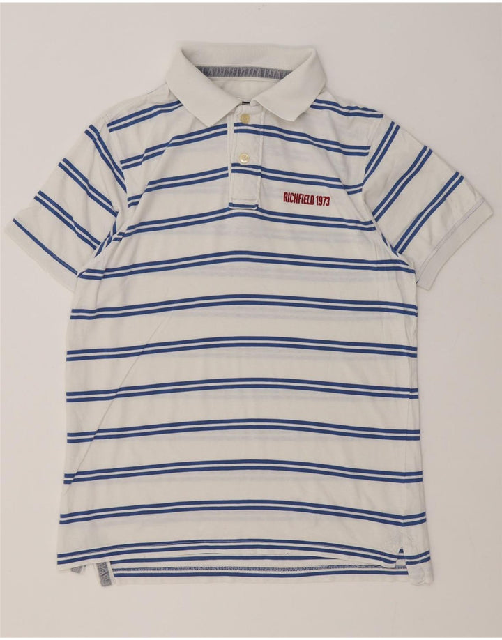 Camisa polo masculina Richfield XL algodão listrado branco