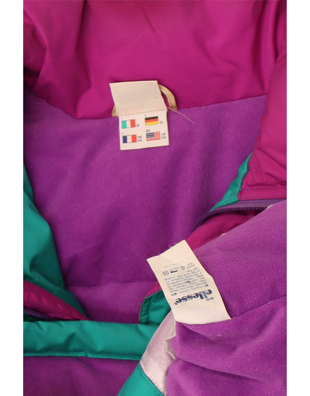 Jaqueta de esqui masculina Ellesse com capuz gráfico IT 50 grande bloco colorido verde