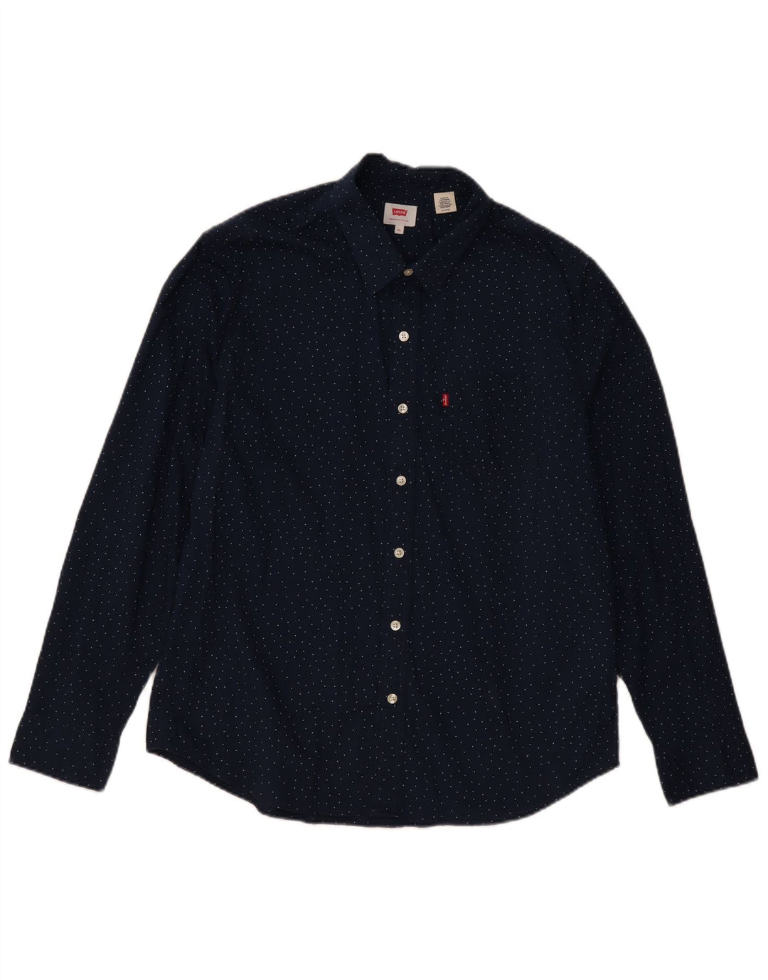 Camisa masculina Levi's XL azul marinho manchado algodão clássico