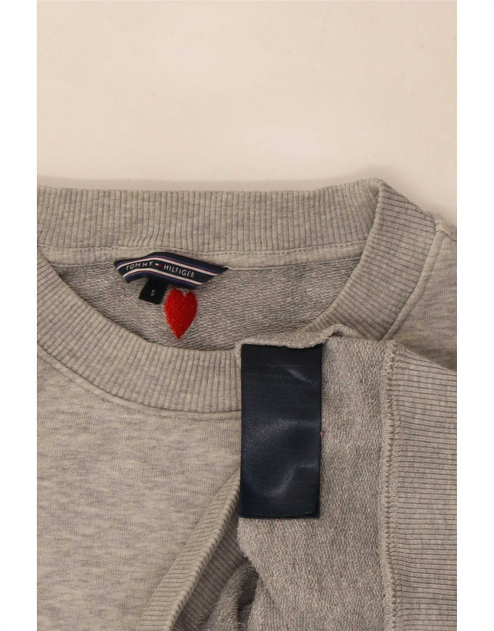 Suéter Tommy Hilfiger feminino cropped oversized Reino Unido 10 pequeno cinza