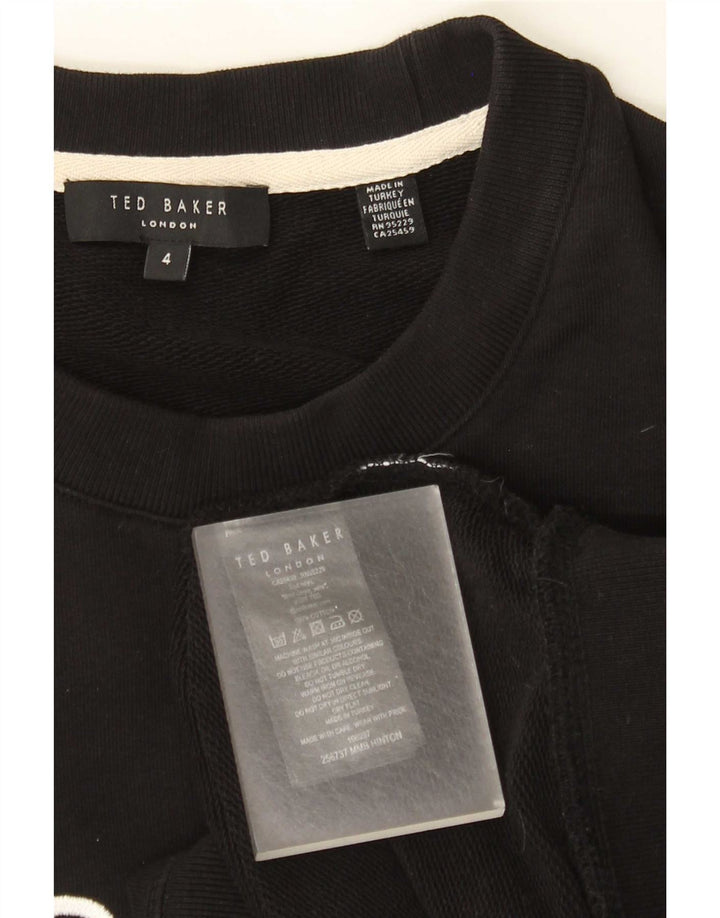 Ted Baker moletom gráfico masculino tamanho 4 grande algodão preto