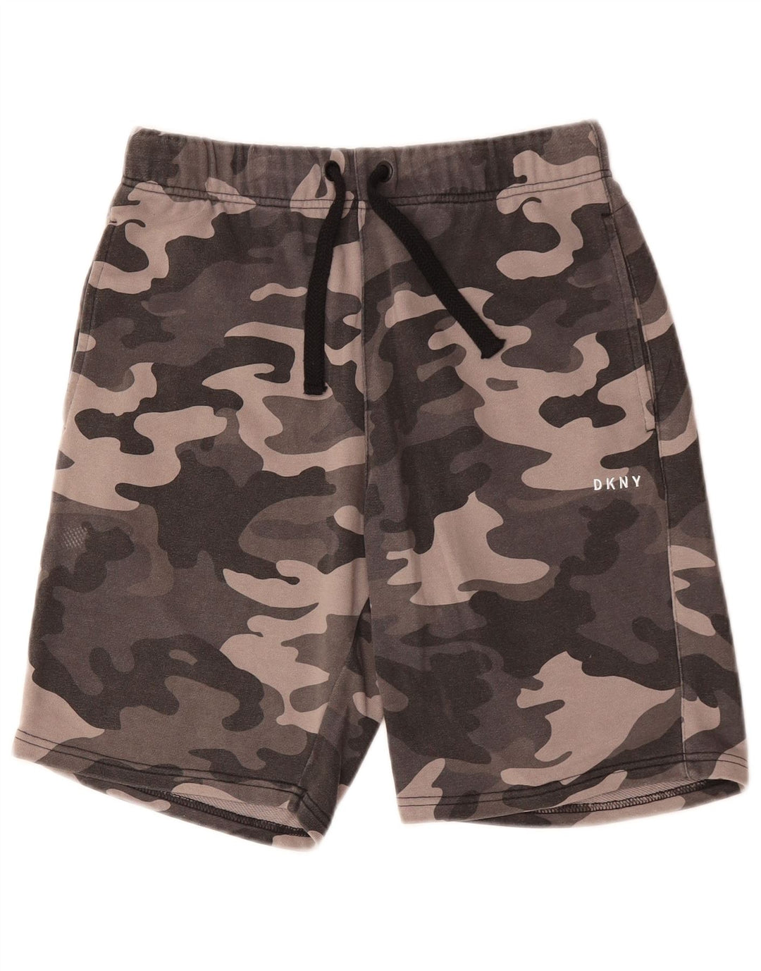 Shorts esportivos masculinos DKNY pequenos camuflados cinza