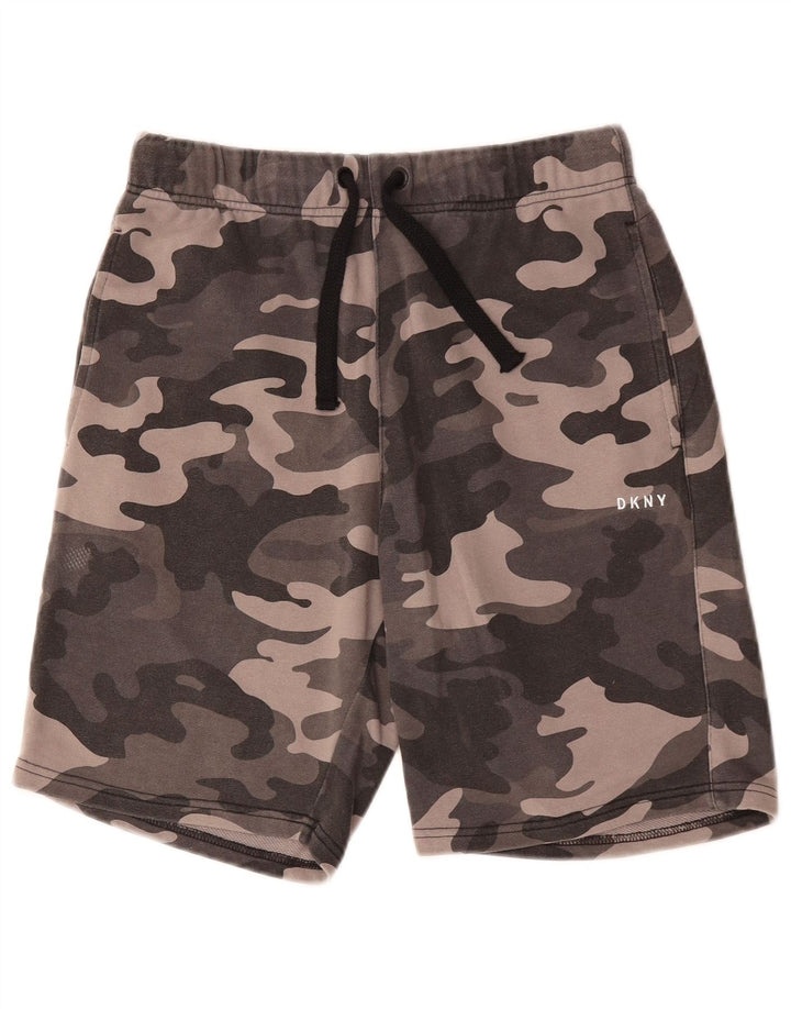 Shorts esportivos masculinos DKNY pequenos camuflados cinza