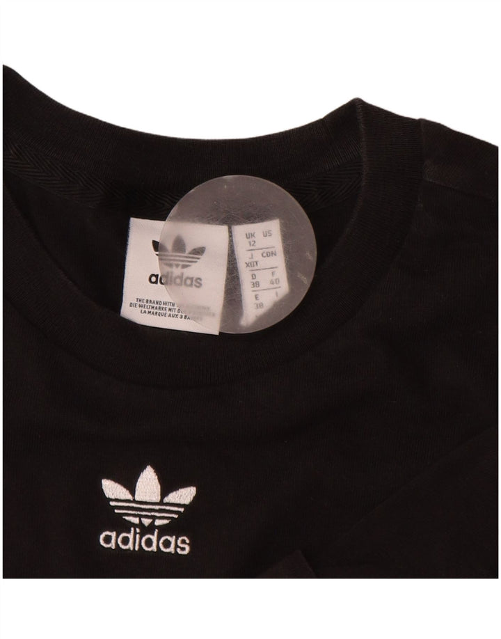 Camiseta Adidas Feminina Crop Top UK 12 Médio Algodão Preto