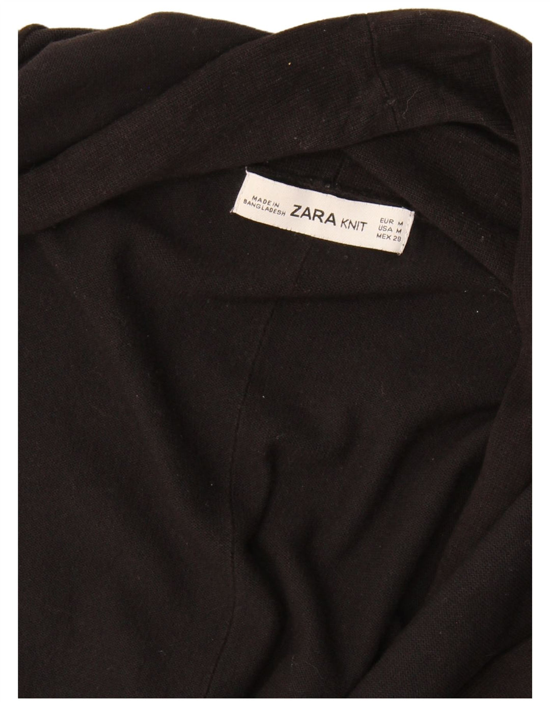 Zara Suéter Cardigan Aberto Feminino Reino Unido 12 Médio Preto