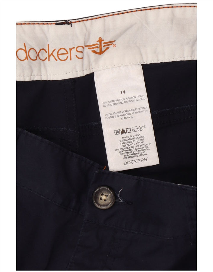 Bermuda feminina DOCKERS US 14 XL W34 azul marinho algodão