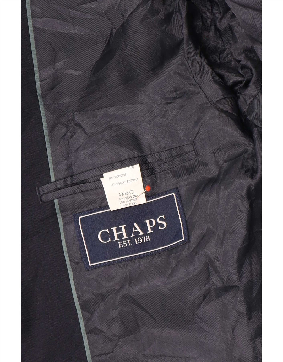 Jaqueta Blazer de 2 botões Chaps Boys 11-12 anos azul marinho poliéster