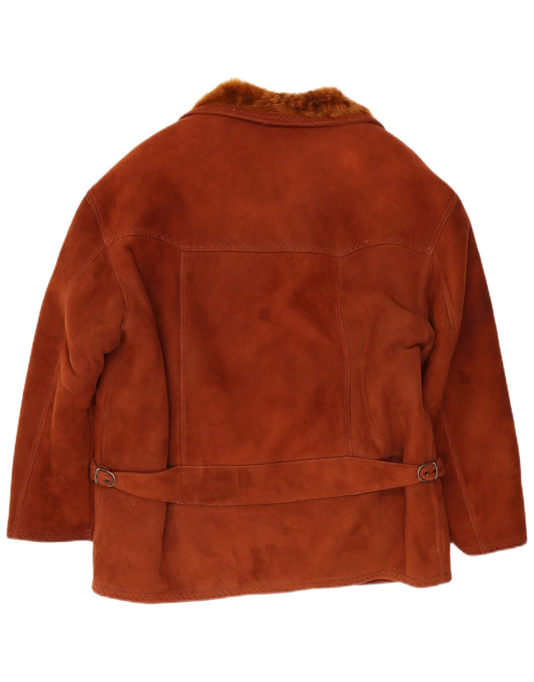 Jaqueta masculina vintage Shearling UK 38 marrom médio