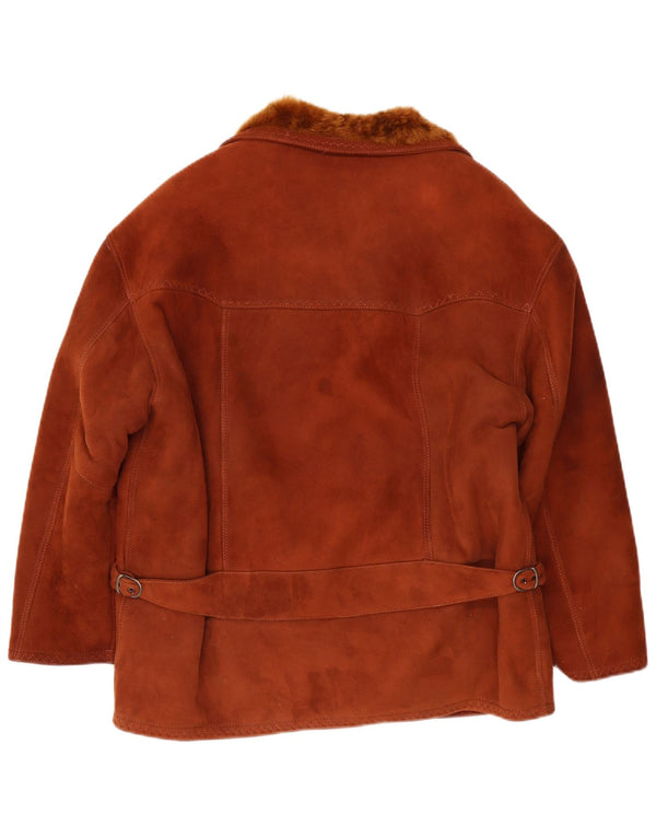 Jaqueta masculina vintage Shearling UK 38 marrom médio