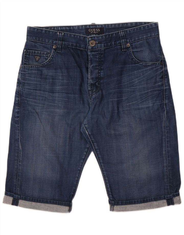 Guess Shorts jeans masculino W31 algodão azul médio