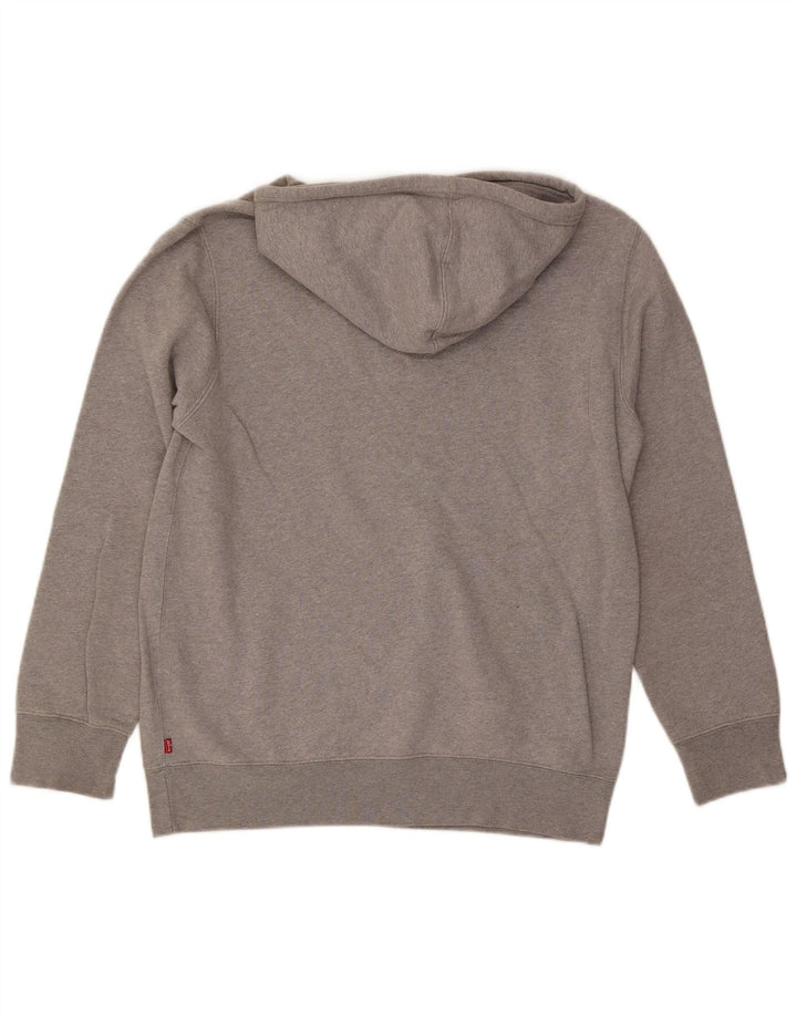 Suéter com capuz gráfico masculino LEVI'S grande algodão cinza