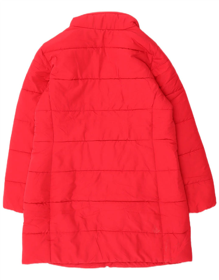 Casaco acolchoado feminino Marks & Spencer Reino Unido 14 grande poliéster vermelho