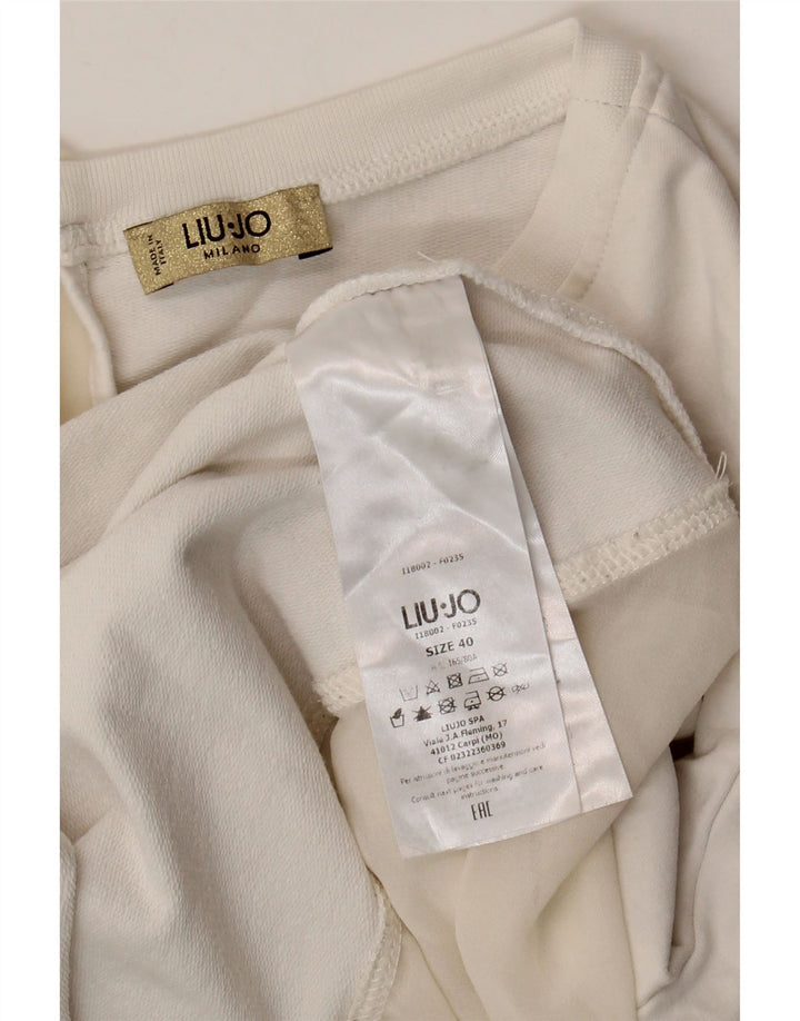 Liu Jo moletom feminino manga 3/4 jumper IT 40 pequeno algodão branco