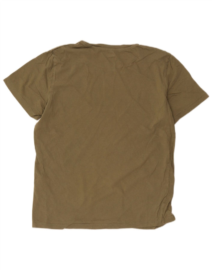 Camiseta gráfica masculina Jack & Jones Top médio de algodão cáqui