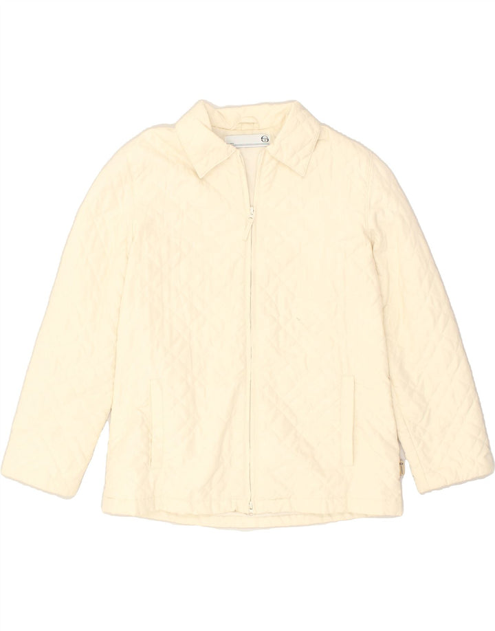 SERGIO TACCHINI Womens Quilted Jacket UK 16 Large Beige | Vintage Sergio Tacchini | Thrift | Second-Hand Sergio Tacchini | Used Clothing | Messina Hembry 