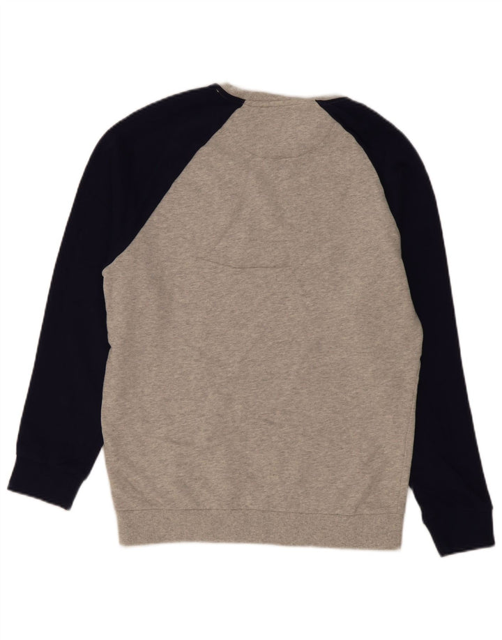 Lyle & Scott moletom masculino jumper cinza médio algodão colorblock