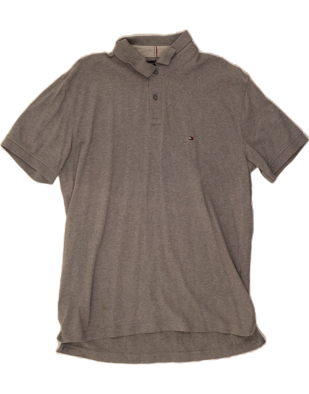 TOMMY HILFIGER Mens Regular Fit Polo Shirt XL Grey Cotton Vintage Tommy Hilfiger and Second-Hand Tommy Hilfiger from Messina Hembry 