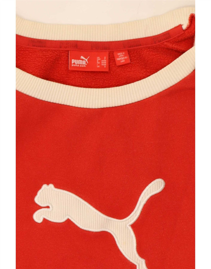 Puma Mens Graphic Moletom Jumper Pequeno Colorblock Vermelho
