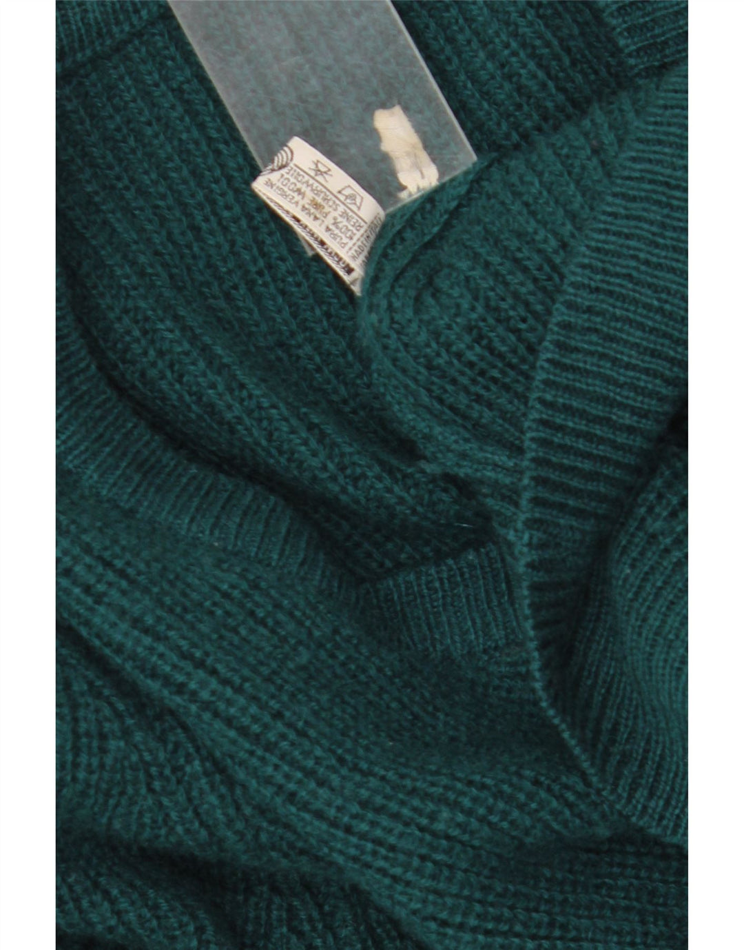 Suéter cardigã masculino vintage grande lã verde