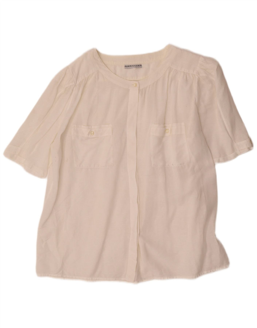 Blusa feminina de manga curta Alexander Reino Unido 14 grande branca