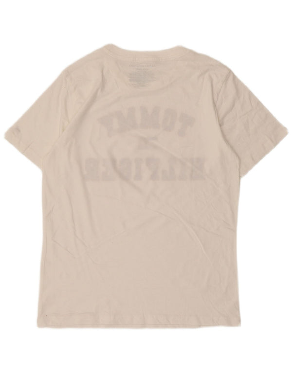 Tommy Hilfiger Camiseta gráfica masculina Top 15-16 anos grande algodão branco