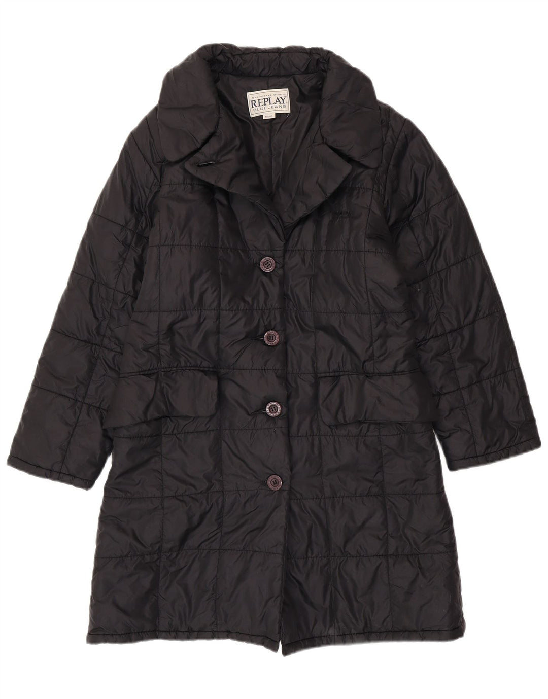 Casaco feminino REPLAY com ajuste solto e acolchoado UK 10 pequeno poliéster preto