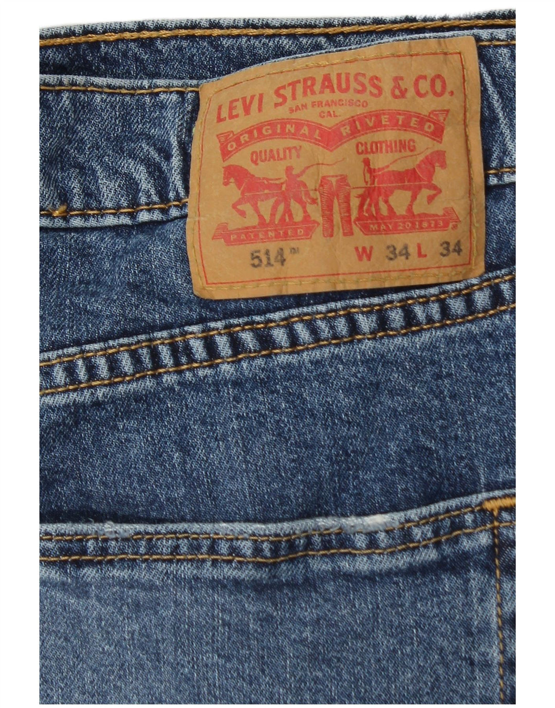 Levi's Masculino 514 Straight Jeans W34 L32 Azul Algodão