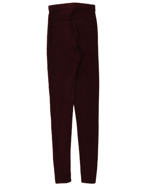 Topshop feminino Joni Jegging jeans W28 L32 algodão borgonha