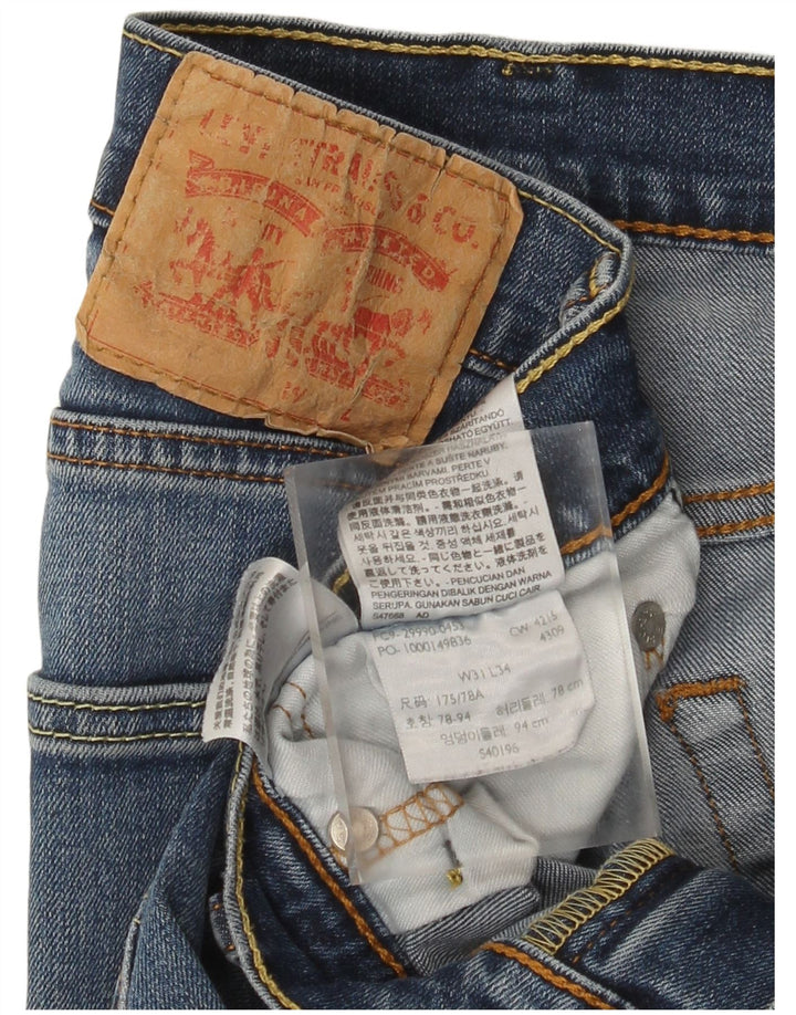 Calça jeans reta masculina Levi's W31 L34 azul algodão