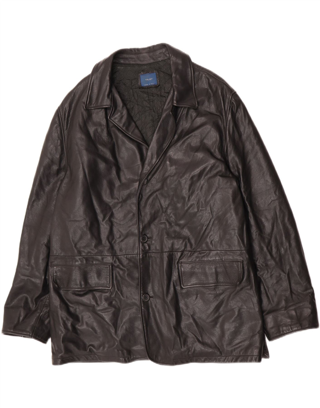 Jaqueta de couro masculina vintage IT 52 XL couro preto