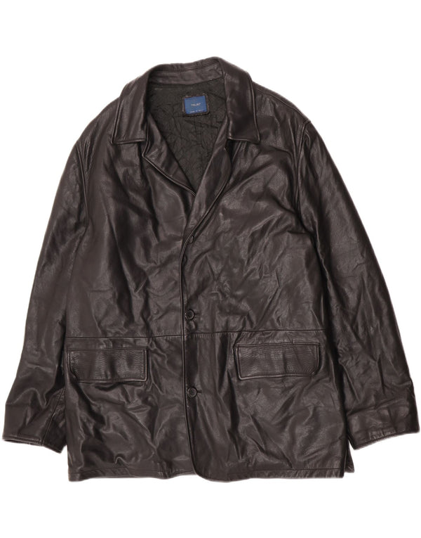 Jaqueta de couro masculina vintage IT 52 XL couro preto