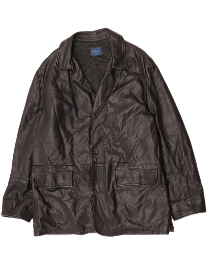 Jaqueta de couro masculina vintage IT 52 XL couro preto