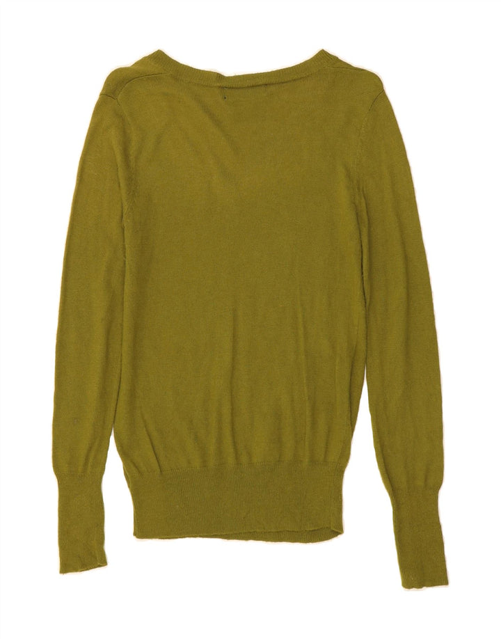 MOSSIMO Womens V-Neck Jumper Sweater UK 6 XS Green Nylon Vintage Mossimo and Second-Hand Mossimo from Messina Hembry 