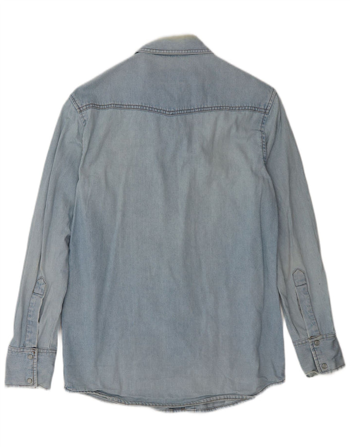 Camisa jeans masculina Wrangler XS azul algodão